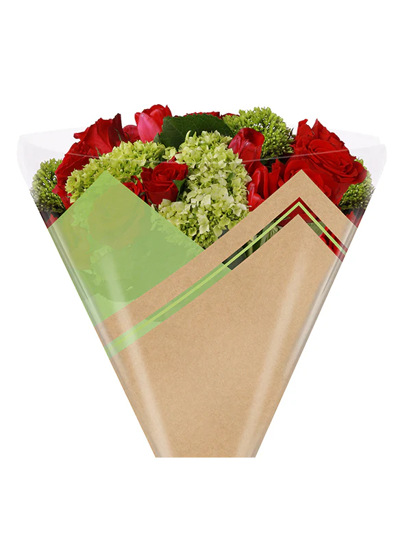 Ellis Floral Sleeve – Kraft + Non‑Woven Look, Waterproof (50 Pack) - Image 4