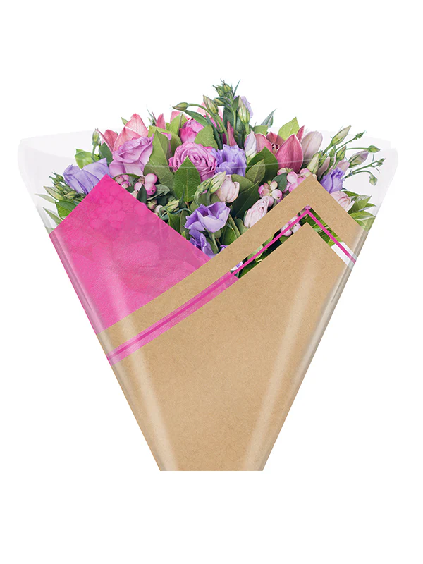 Ellis Floral Sleeve – Kraft + Non‑Woven Look, Waterproof (50 Pack) - Image 6