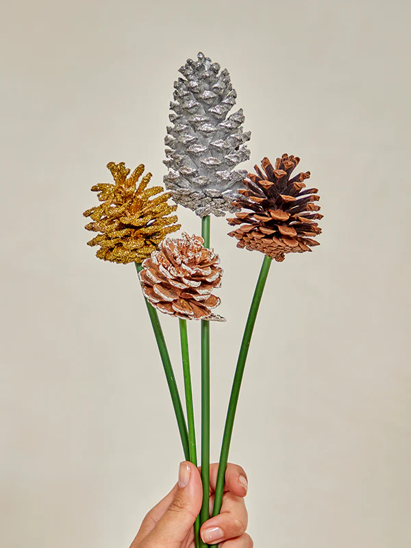 Pinecone Pick Kit – Seasonal Decorative Picks in 4 Colors (24 Pack) - Image 2
